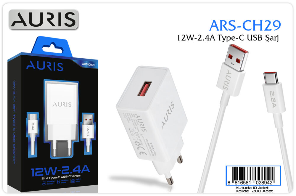 Toptan Type-C Şarj Aleti 2.4A | Auris