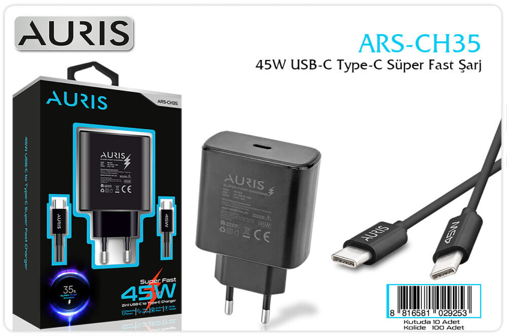 Toptan Type-C Şarj Aleti 45W Super Fast | Auris