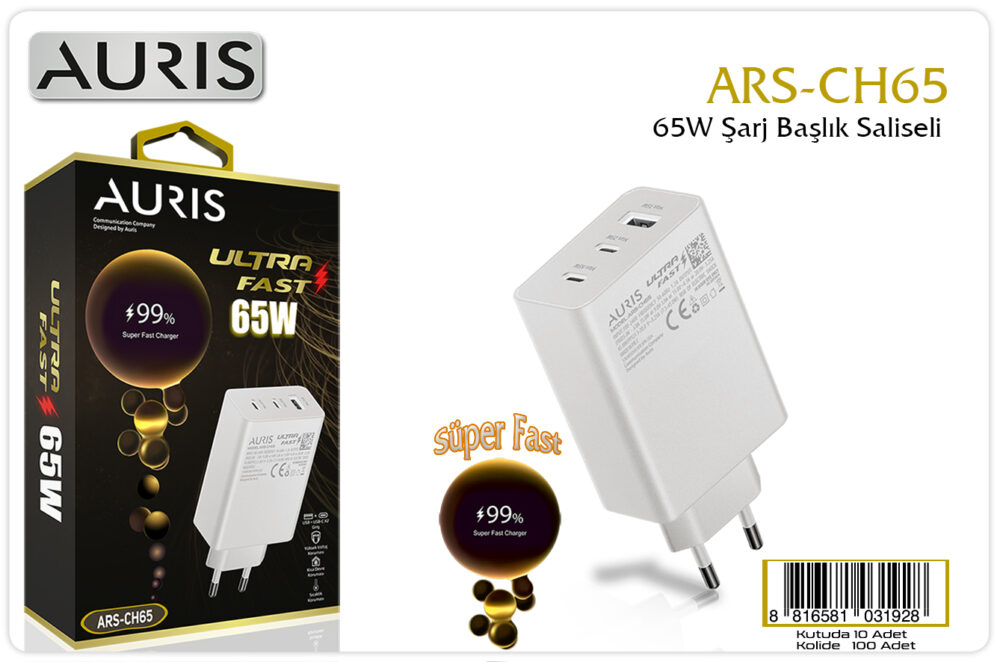 Toptan USB-C Şarj Başlığı 65W Super Fast | Auris
