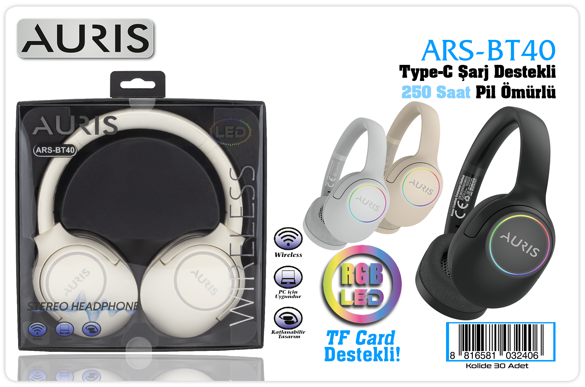 BT40 Kulak Üstü toptan bluetooth kulaklık