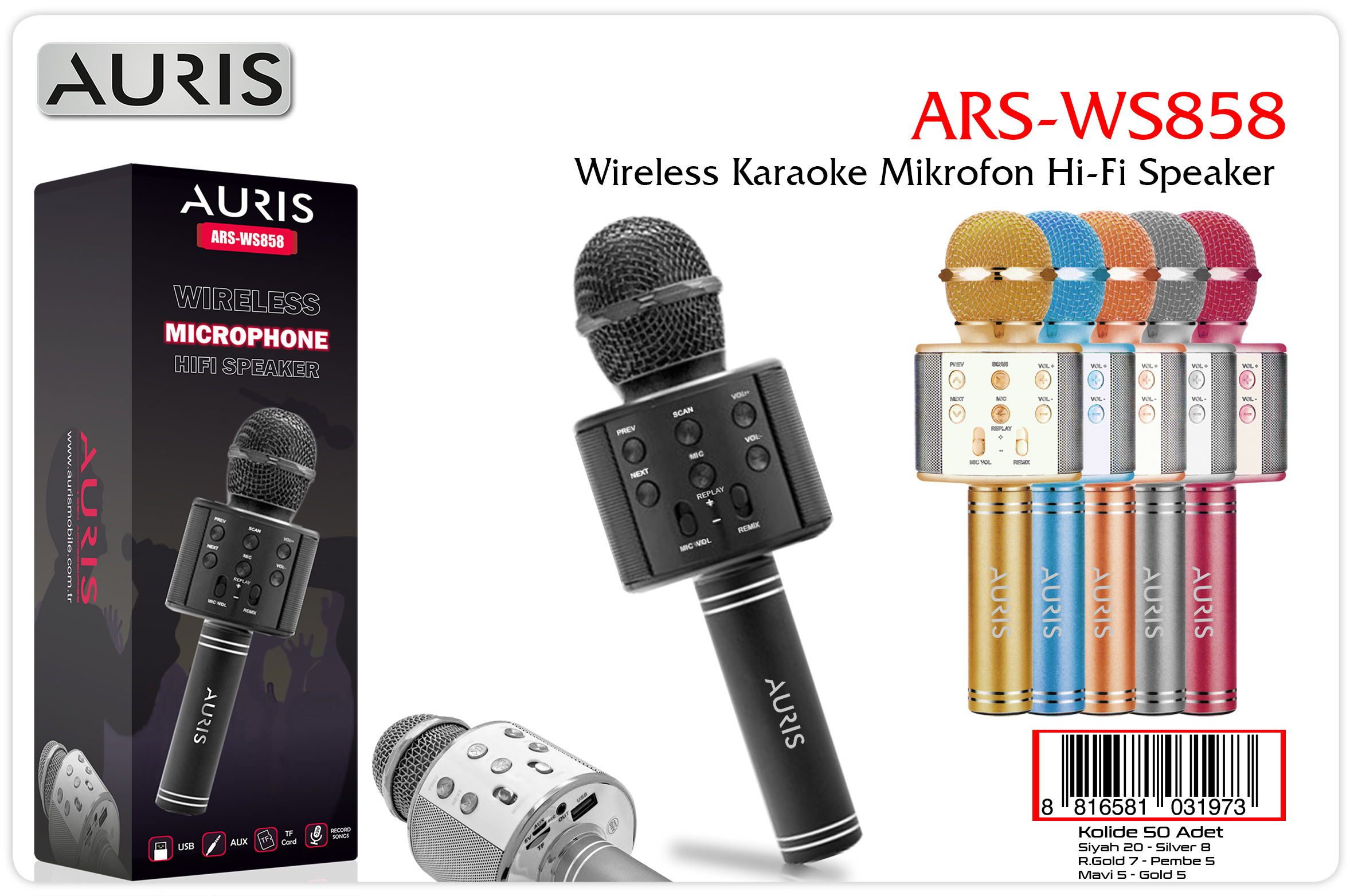 WS858 Karaoke Mikrofon toptan karaoke mikrofon